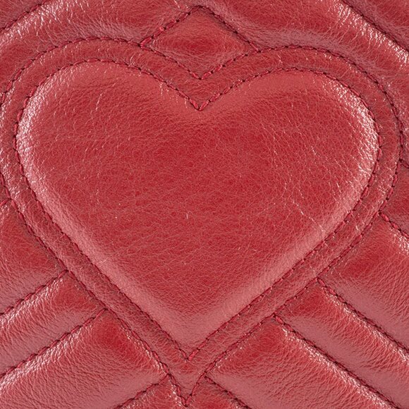 GUCCI Authentic Red Leather GG Marmont Shoulder Bag - Picture 14 of 16